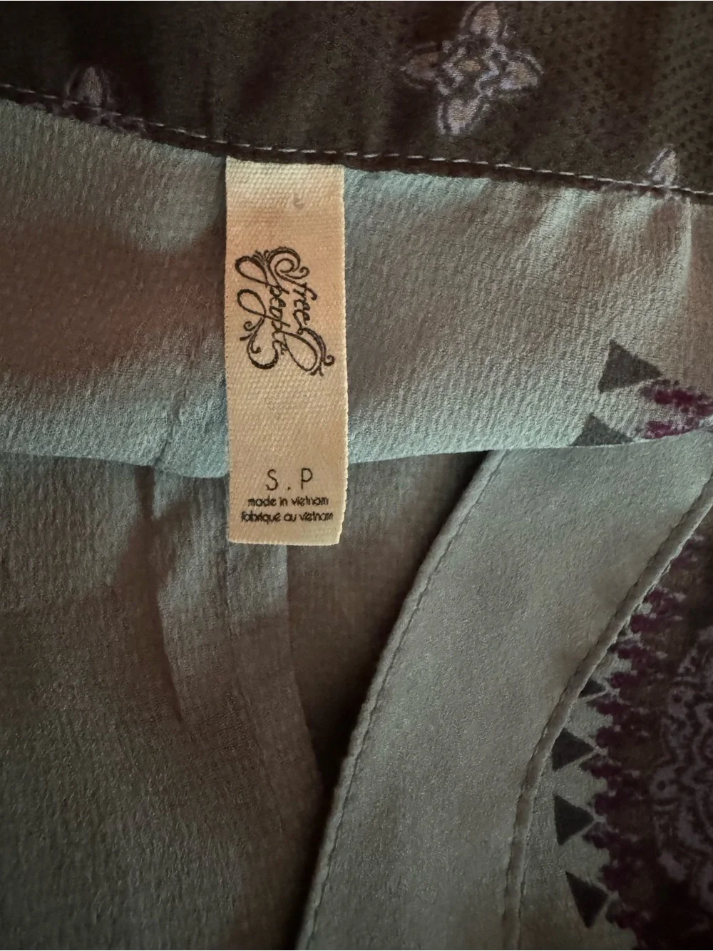 Free People Sage Green V-Neck Chemise